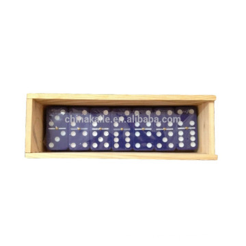 Customized Wooden Box colored plastic dominoes